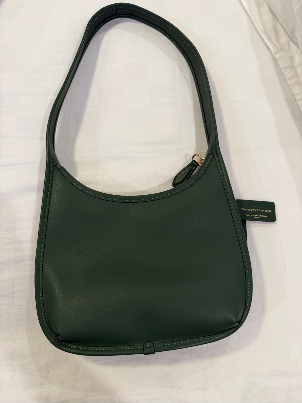 Coach Curve Zip Shoulder Bag in Forest Green